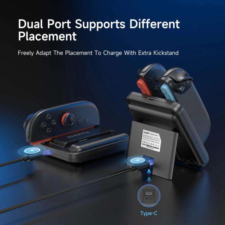 For Nintendo Switch 2 Joy-Con EasySMX Charging Dock with Adjustable Kickstand Dual Controller Cha...