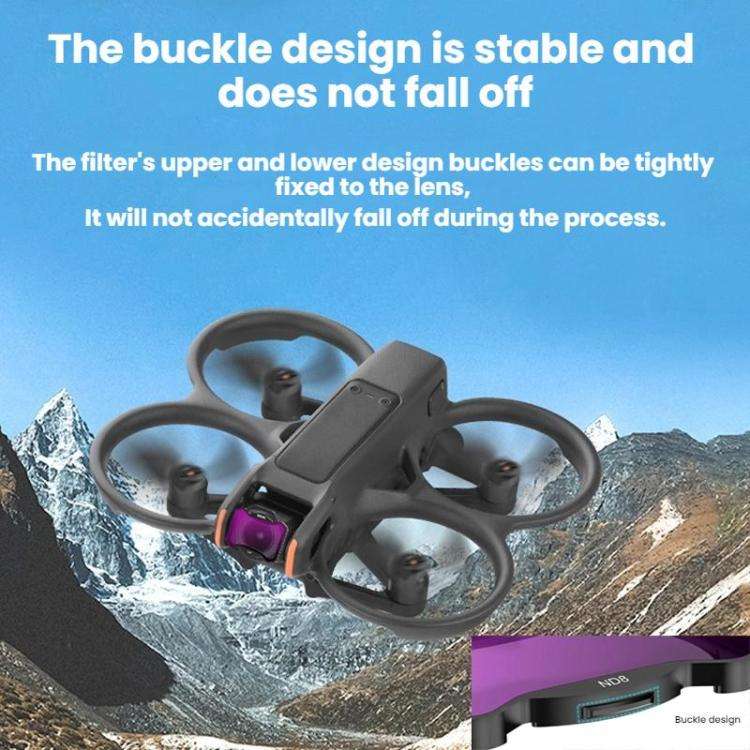 For DJI Avata 2 BRDRC Aluminum Frame Filter Accessories, CPL, ND16, ND32, UV+CPL+ND16, ND8+ND16+N...