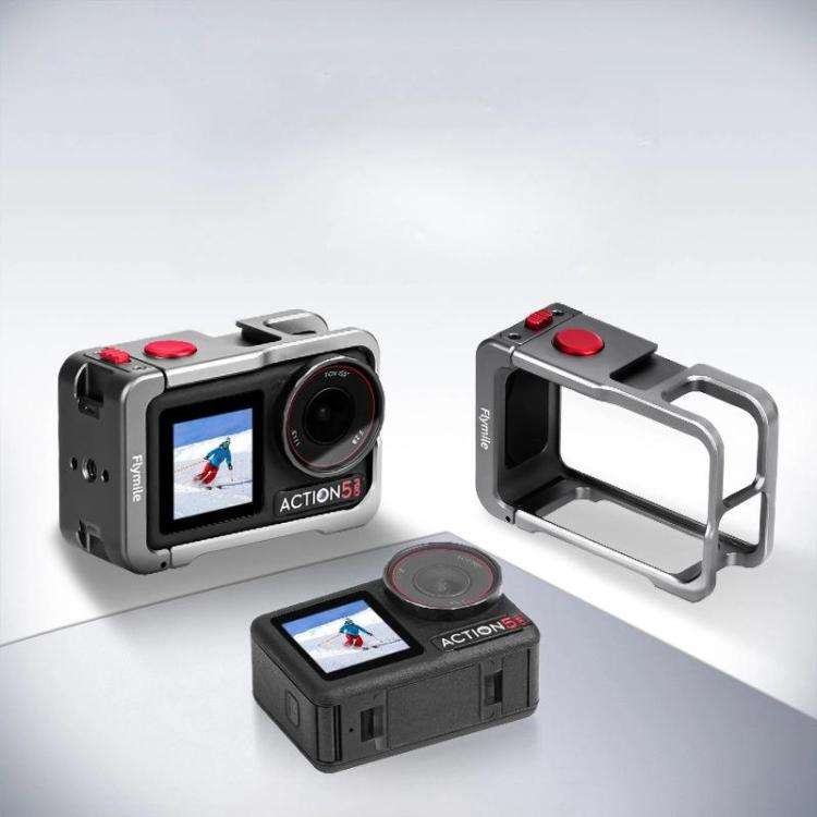 For DJI Osmo Action 5 Pro/4/3 Flymile Metal Protective Cage with Cold Shoe Mount, AC5011 Cage