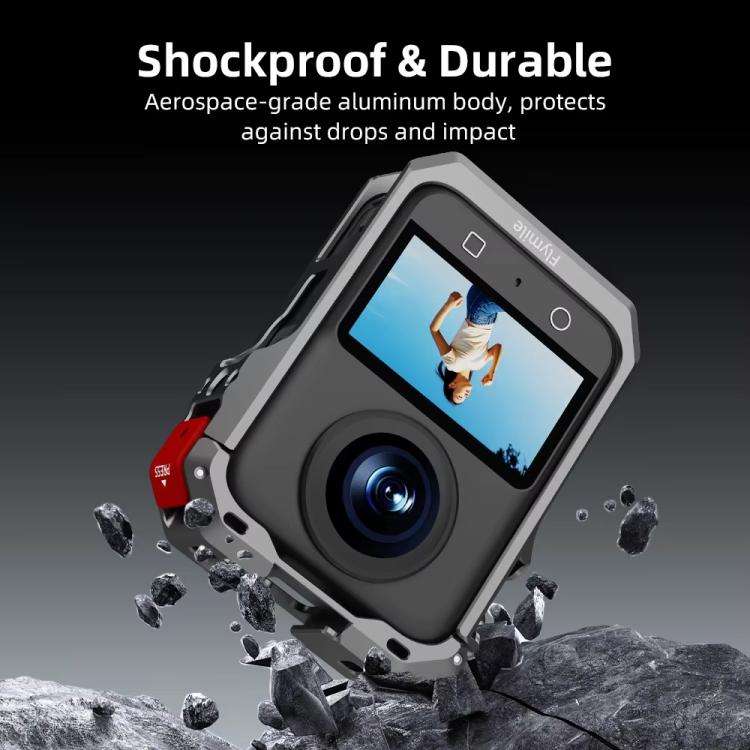 For DJI Osmo 360 Flymile Dual Cold Shoe Metal Quick-Release Cage With Lens C, FLY042_2, FLY042_1