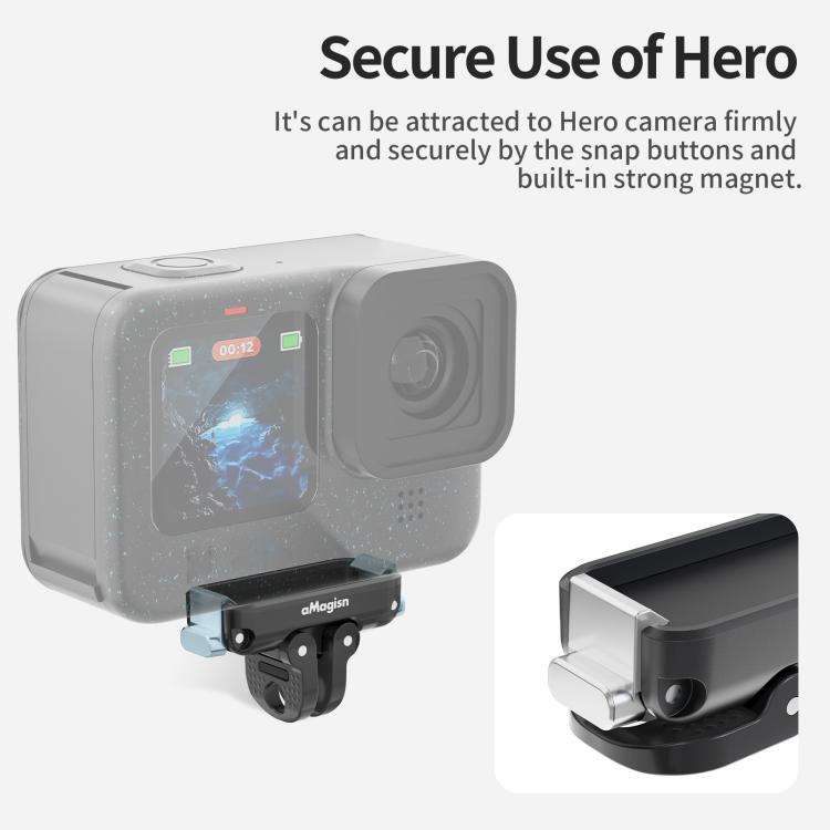 aMagisn Magnetic Quick Release Adapter for GoPro HERO13/12/11/10/9/8/11 Mini/MAX, Separate Base Unit