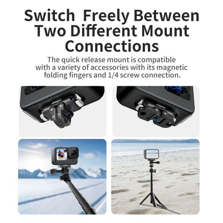 aMagisn Magnetic Quick Release Adapter for GoPro HERO13/12/11/10/9/8/11 Mini/MAX, Separate Base Unit