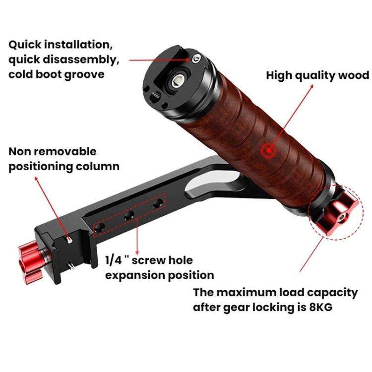 Gimbal Wooden Handle Chute Snail Gimbal Side Handle Grip,For DJI RS 4 Mini / 4 PRO / 3 / 3 Mini /...