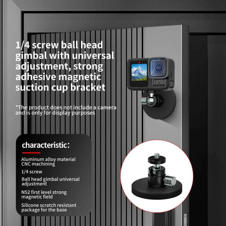 Magnetic Mount Snail Gimbal Adjustment Bracket, 1/4 Ball Head D66mm, 3 Card D66mm, One Click Clam...