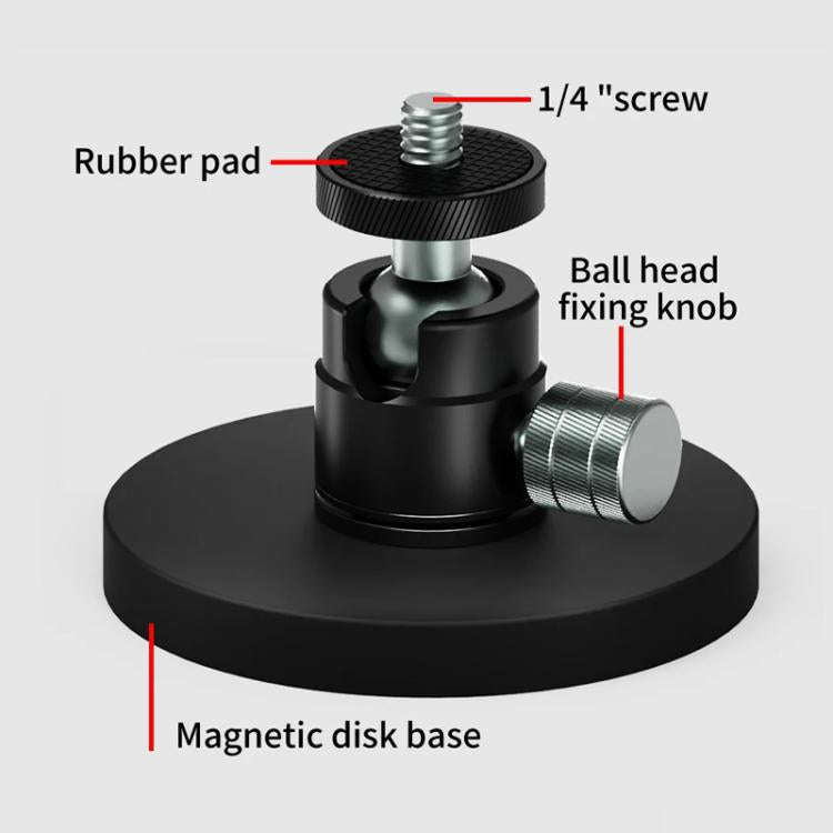 Magnetic Mount Snail Gimbal Adjustment Bracket, 1/4 Ball Head D66mm, 3 Card D66mm, One Click Clam...