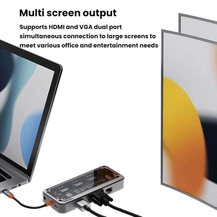 Type-C Docking Station USB HUB Multi Port Hub Computer Converter, SW6H, SW10V-PRO