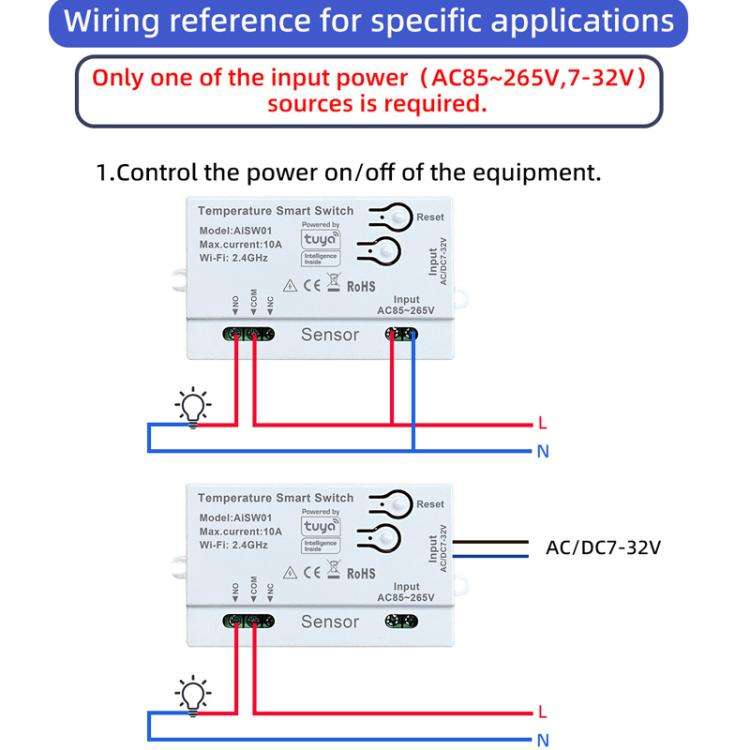 Graffiti WIFI Temperature Dry Contact Switch Module APP Remote Control Switch, Supports Google / ...