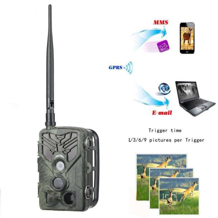 Outdoor 2G MMS Infrared Night Vision Tracking Camera 3PIR Thermal Sensing Surveillance Camera, HC...