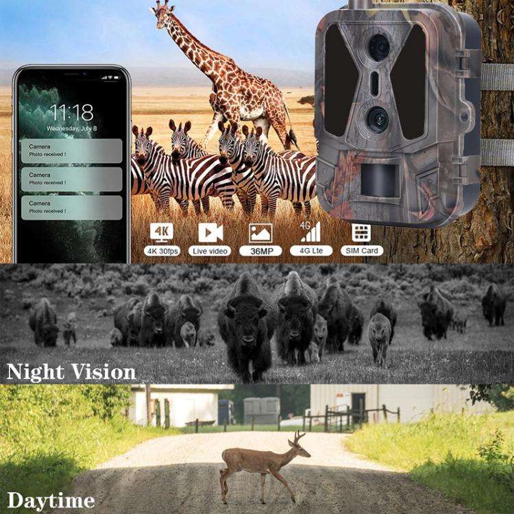Dual Lens 4K 4G Outdoor Tracking Camera With Remote Mobile Control For Real-Time Photo Viewing, H...