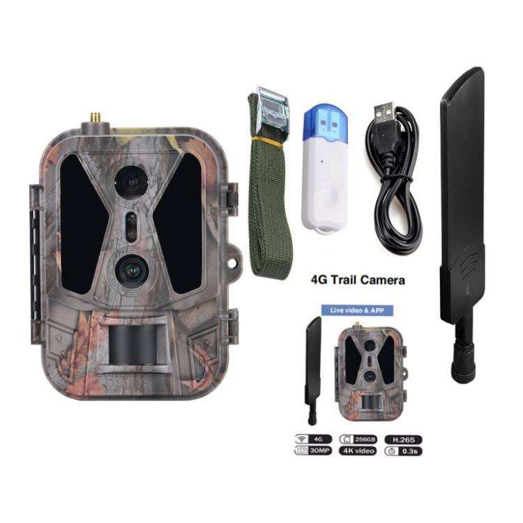 Dual Lens 4K 4G Outdoor Tracking Camera With Remote Mobile Control For Real-Time Photo Viewing, H...