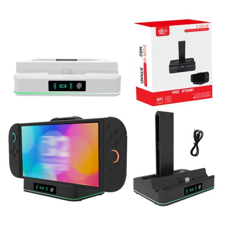 For Nintendo Switch 2 & Joy-Con Controllers KJH Charging Dock With Ambient Lighting, PG-SW2130 Wh...