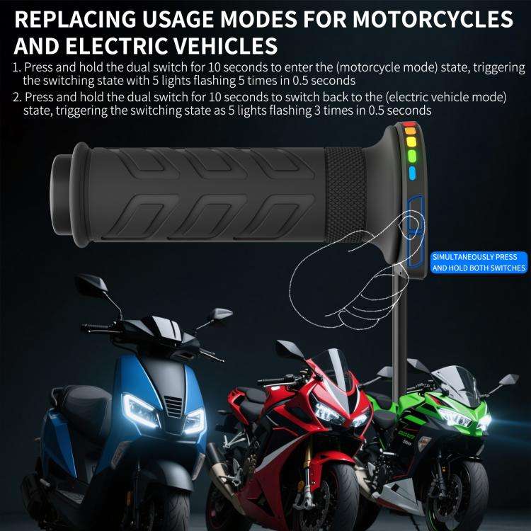 WUPP Rainbow Light Heated Motorcycle Handlebar Grips With Memory Function, CS-2147A2