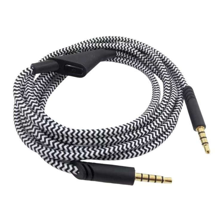For Logitech Astro A10 / A40 / A30 2m Gaming Headset Cable Braided Audio Cable, Black Button, Bla...