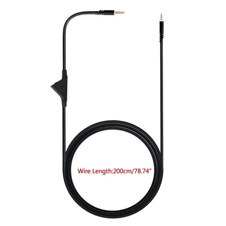 For Logitech Astro A10 / A40 / A30 2m Gaming Headset Cable Braided Audio Cable, Black Button, Bla...