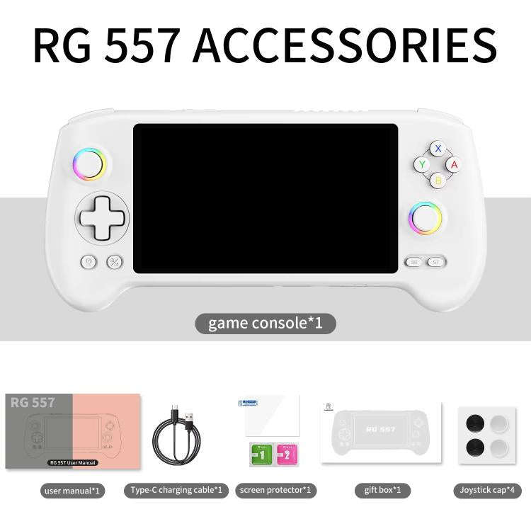 ANBERNIC RG557 Handheld Game Console 5.48-Inch AMOLED Screen Android 14 Video Game Player, 12+128...
