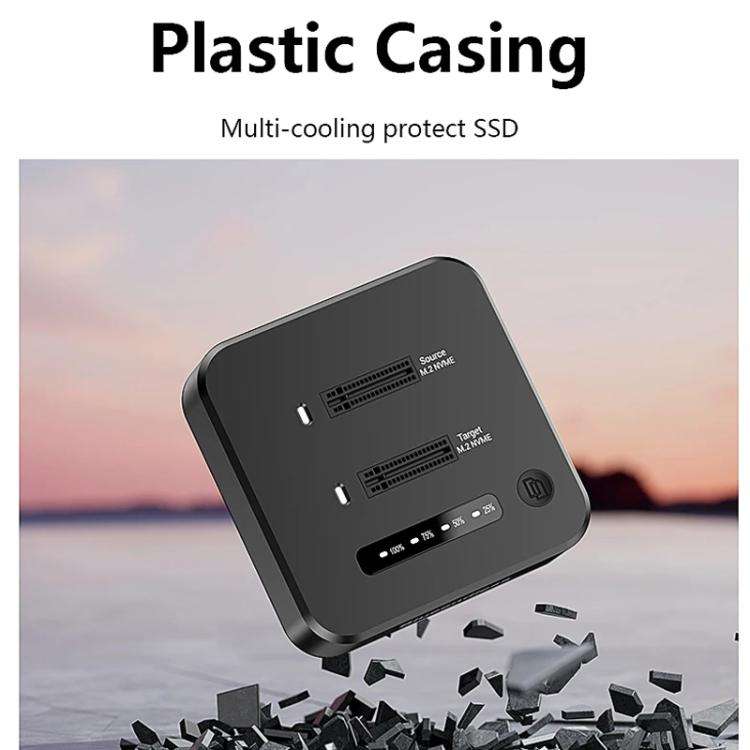 Blueendless SD08A M.2 NVMe SSD Docking Station Dual-Bay USB 3.2 Gen2 10Gbps External Drive Enclos...