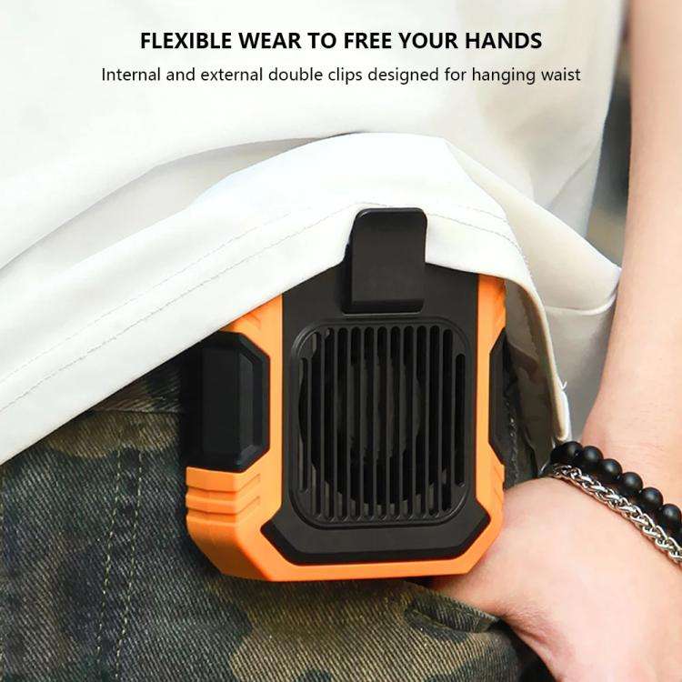 Rechargeable Waist-Mounted Clip Fan With 3-Speed Settings & LED Flashlight Hands-Free Cooling For...