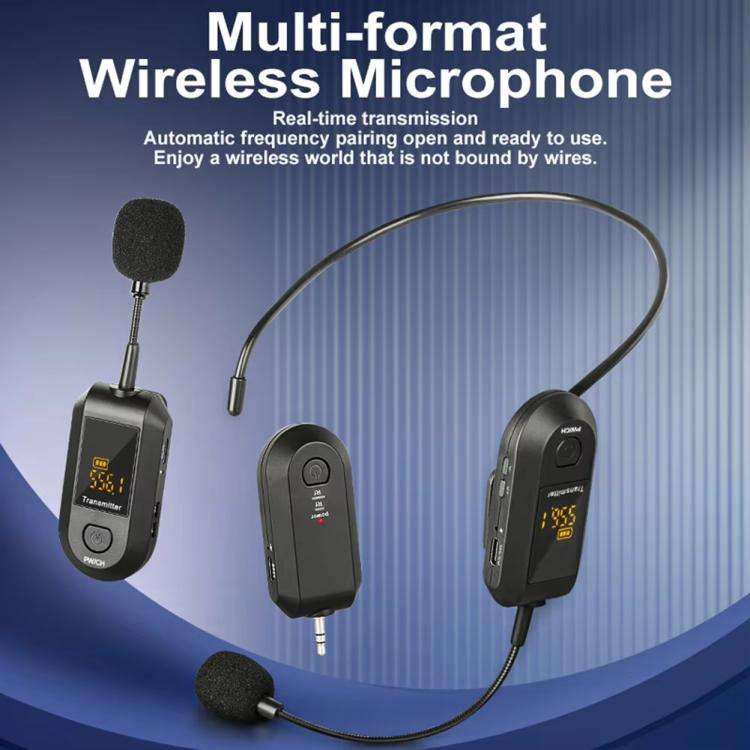 Wireless 2.4G Microphone Amplifier Portable Microphone, 1 In 1 Lapel Clip, 1 In 1 Headwear, 1 In ...