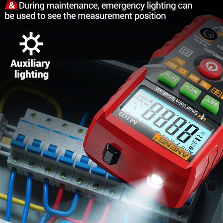 ANENG M109 Digital Multimeter With Voice Guide 4000 Counts, NCV Detection, Capacitance/Resistance...