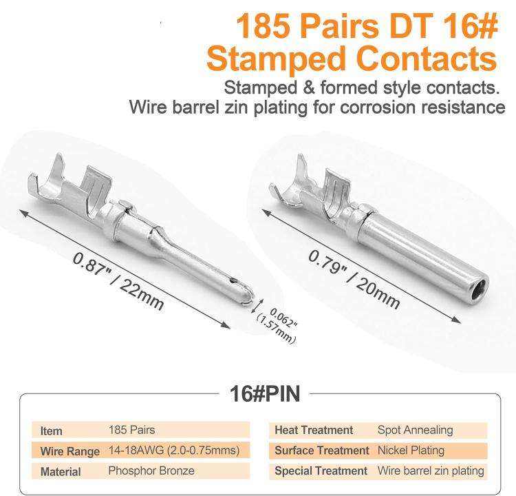 603pcs /Set DT Connector Kit with 2/3/4/6/8/12 Pin DT Connectors and Extraction Tools, 603pcs /Set