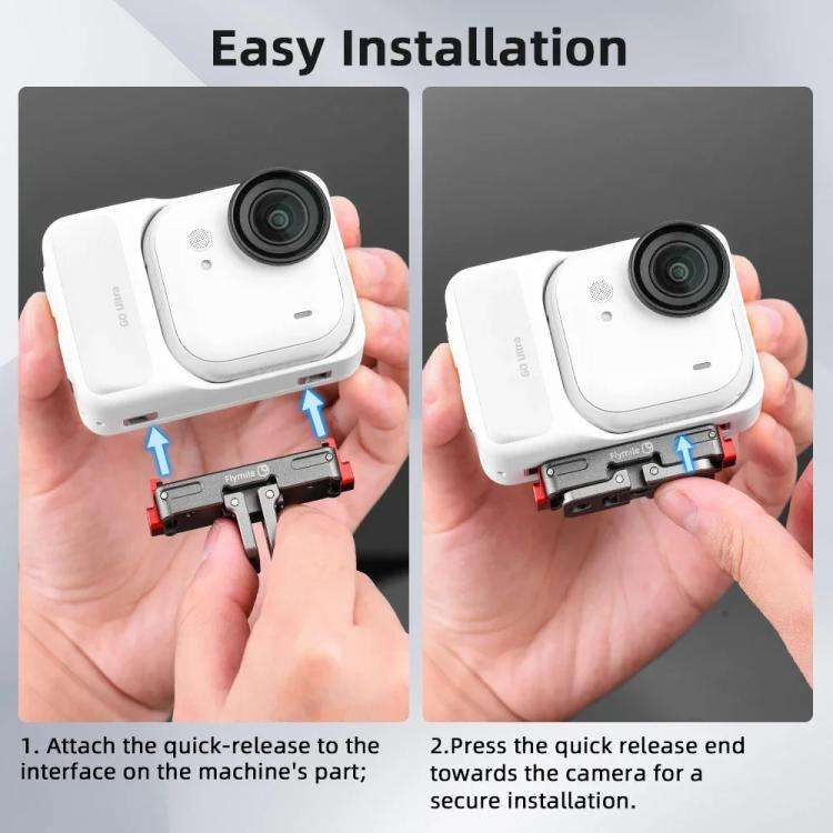For Insta360 Go Ultra Flymile Magnetic Quick-Release Adapter Aluminum Alloy Mount Extension Acces...