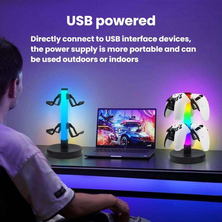 KBB-81 RGB Gaming Controller Headphone Stand Ambient Light Stand, Wired Control, Wired Control+Re...