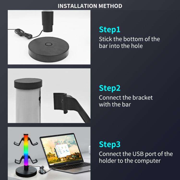 KBB-81 RGB Gaming Controller Headphone Stand Ambient Light Stand, Wired Control, Wired Control+Re...