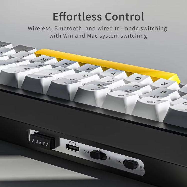Ajazz AK650 Tri-mode Wireless Mechanical Keyboard With Screen Knob RGB Light, Flying Fish Switch ...