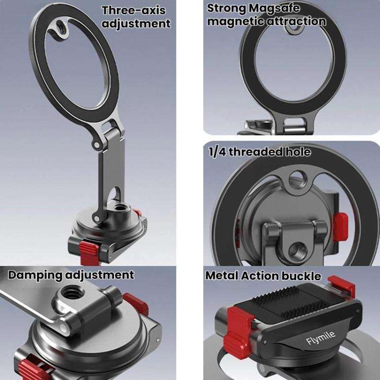 For DJI Osmo Action 3 / 4 / 5 Pro / Osmo 360 Flymile Quick-Release Magnetic Mount, OM12