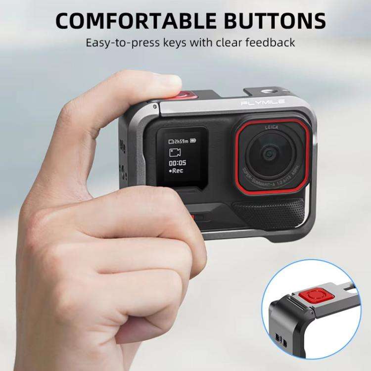 For Insta360 Ace Pro / Ace Pro 2 Flymile Rabbit Cage Metal Protective Frame Extension Action Came...