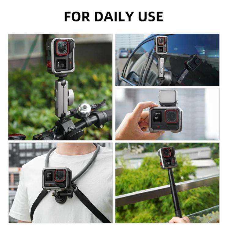 For Insta360 Ace Pro / Ace Pro 2 Flymile Rabbit Cage Metal Protective Frame Extension Action Came...