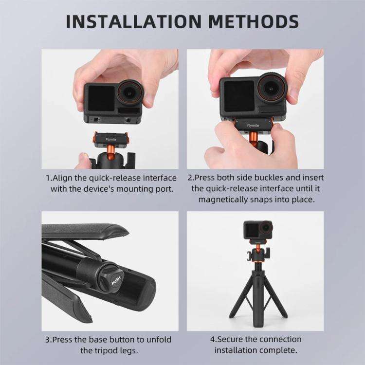 Flymile AC5012_5 Extended Selfie Stick Holder Magnetic Quick Release Tripod, AC5012_5
