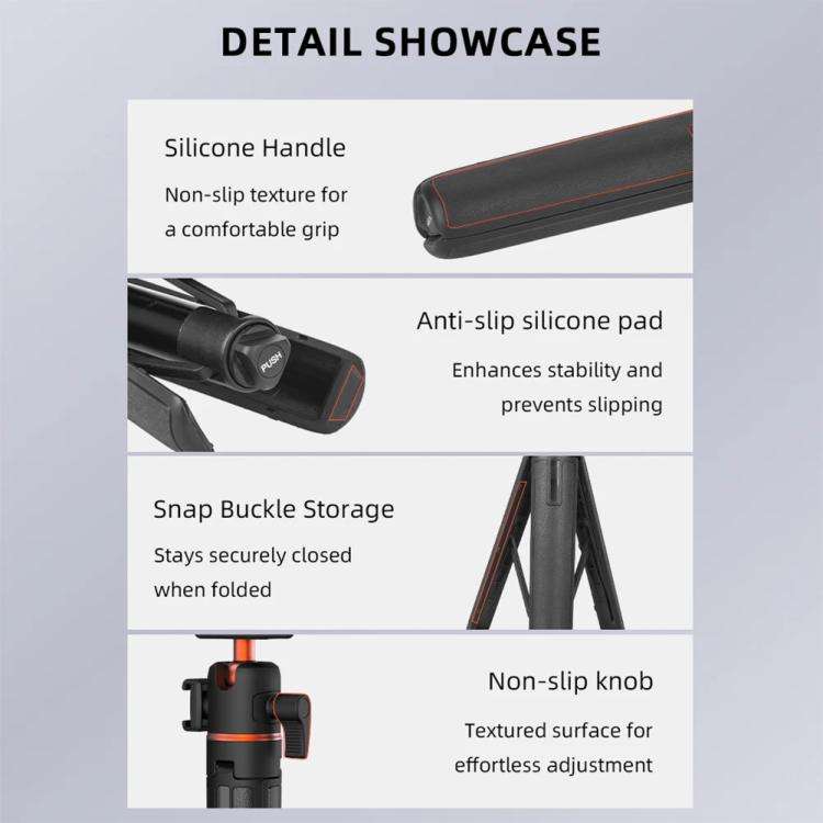 Flymile AC5012_5 Extended Selfie Stick Holder Magnetic Quick Release Tripod, AC5012_5