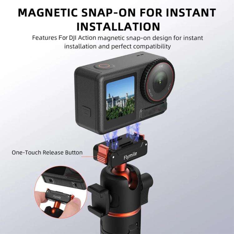 Flymile AC5012_5 Extended Selfie Stick Holder Magnetic Quick Release Tripod, AC5012_5