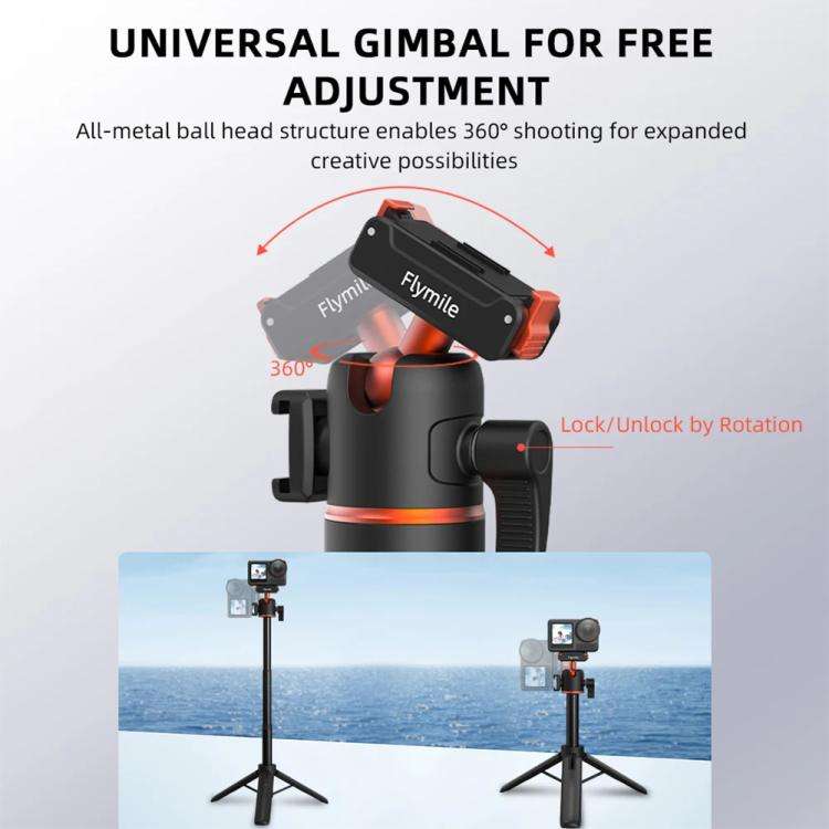 Flymile AC5012_5 Extended Selfie Stick Holder Magnetic Quick Release Tripod, AC5012_5