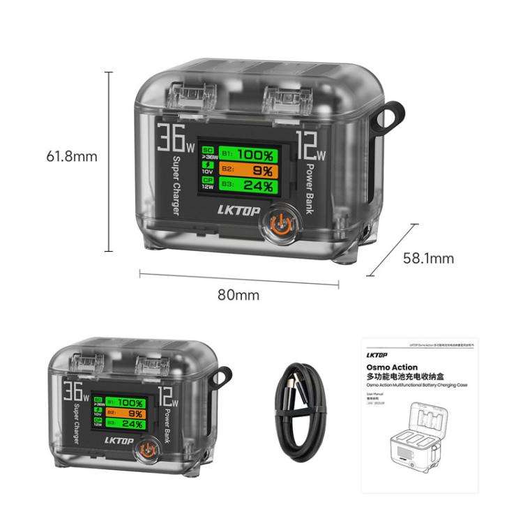 Multi-Functional Battery Charging Organizer For DJI Osmo 360 / Action 5 Pro / Action 4 / Action 3...