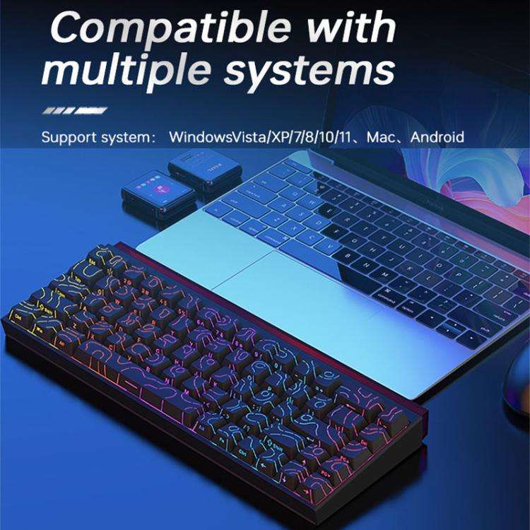 NACODEX NK68 Magnetic Shaft Mechanical Dazzle Color Wired Keyboard Office Computer Gaming 68 Keys...