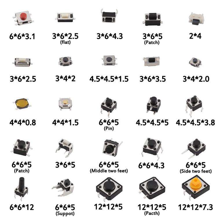 125pcs /Set Car Button Micro Tactile Switch, 125pcs /Set