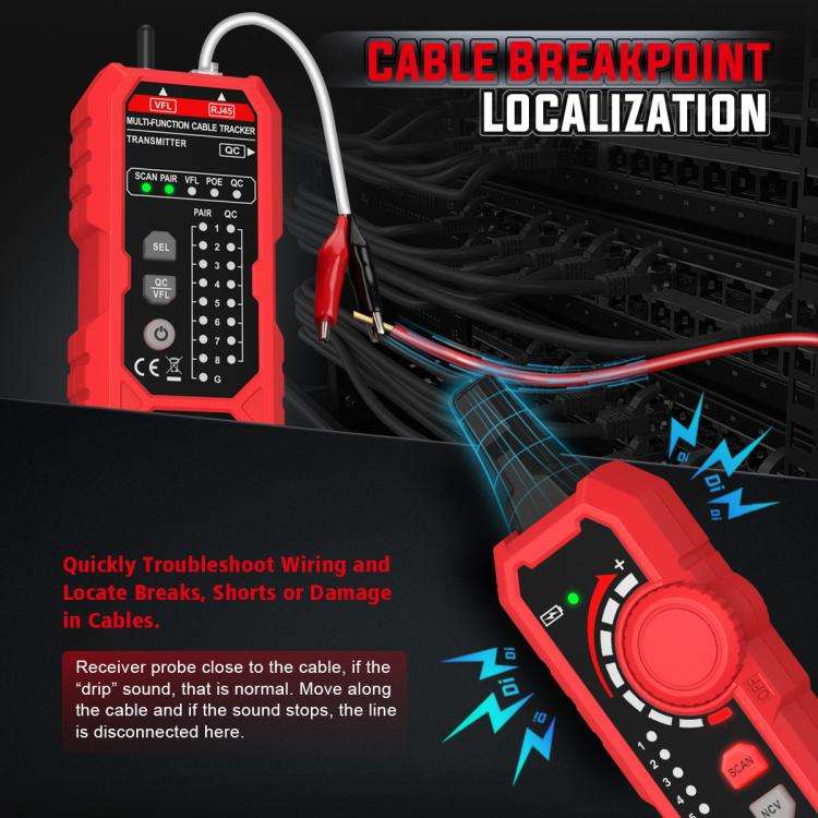 HABOTEST Multi-Function Network Cable Finder Tester, HT801B