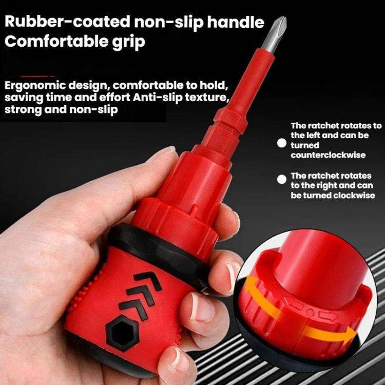 34 in 1 Manual Rubber-Coated Ratchet Screwdriver Repair Tool Set, 34 in 1