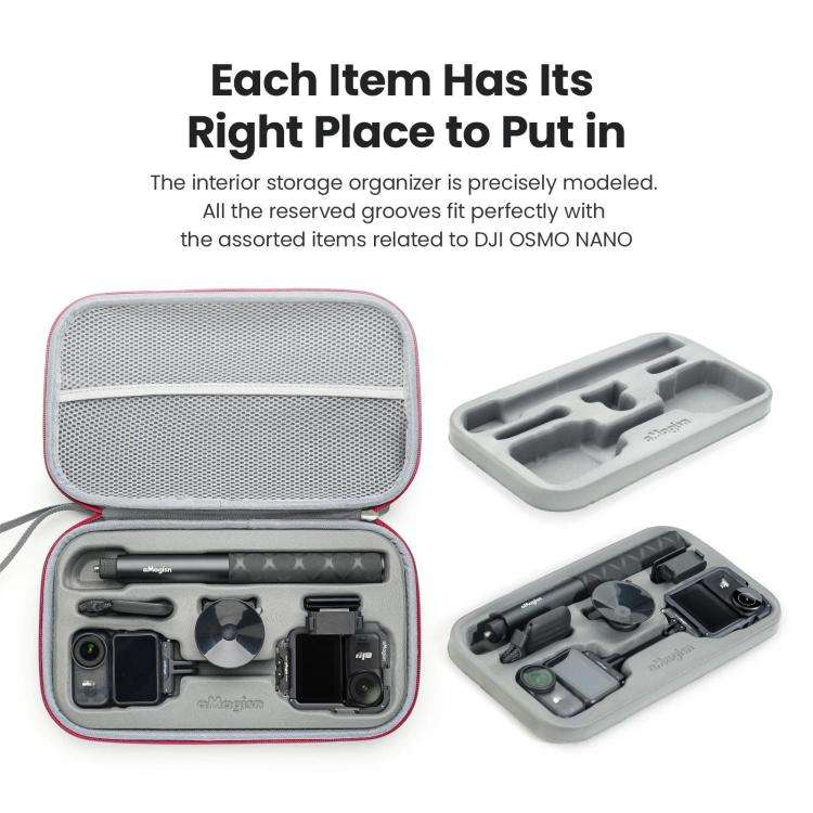 For DJI Osmo Nano aMagisn Medium Hard Shell Carrying Case with Removable Foam Insert, For DJI Osm...