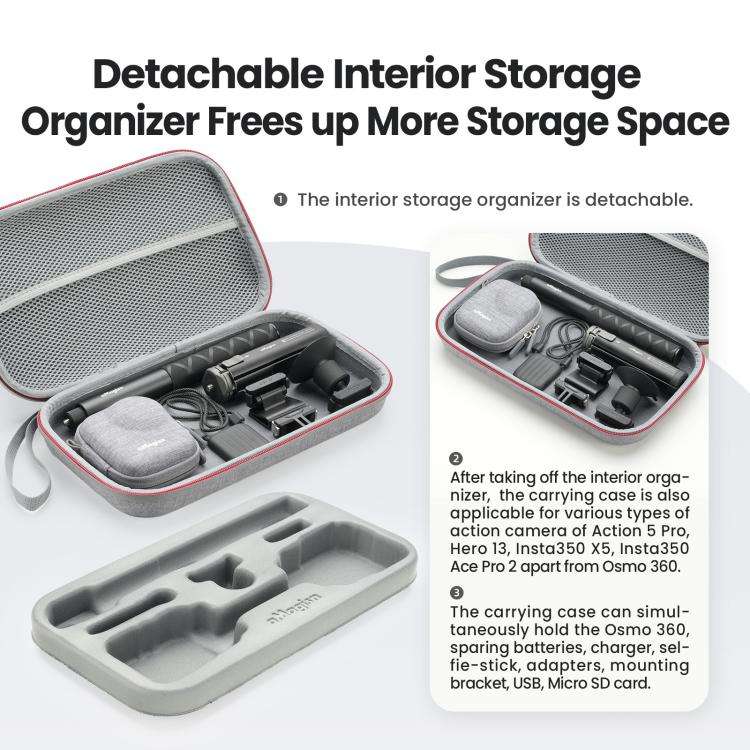 For DJI Osmo Nano aMagisn Medium Hard Shell Carrying Case with Removable Foam Insert, For DJI Osm...
