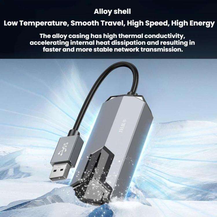 JINGHUA 2.5G Wired Network Adapter RJ45 Laptop HUB, USB, TYPE-C