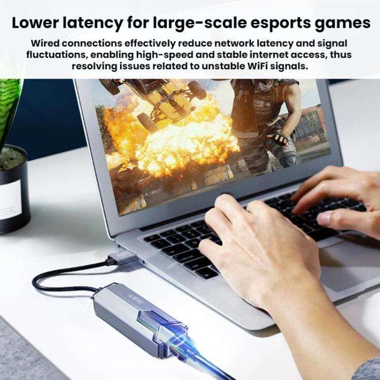JINGHUA 2.5G Wired Network Adapter RJ45 Laptop HUB, USB, TYPE-C