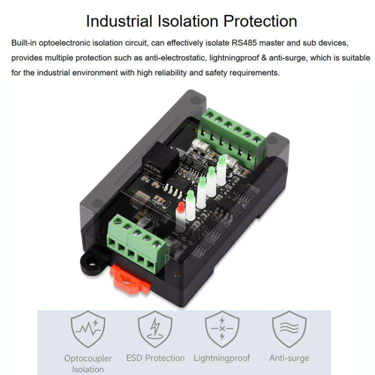 Industrial Isolated 2CH Hub Rail Wide Baud Rate Repeater, 32157