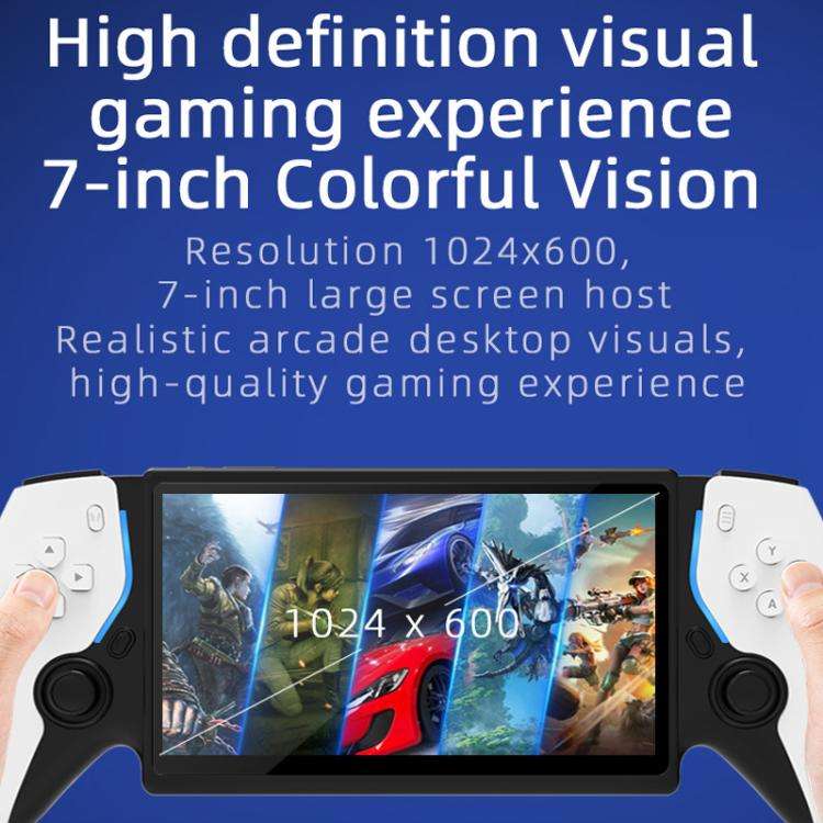7.0 Inch Handheld Open-Source Game Console With High-Definition Arcade Battles, P5 White, P5 Blac...