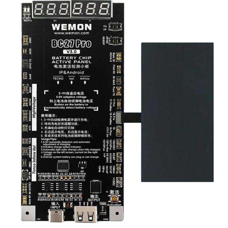 WEMON BC27 Pro V3.0 Battery Activator Board For IPhone 6 To 17 Series & Android Devices, BC27 Pro...
