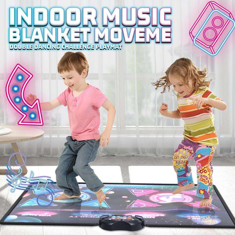 Dancing Challenge Playmat Wireless Dance Mat Dual Player Gaming Pad, 120x95cm
