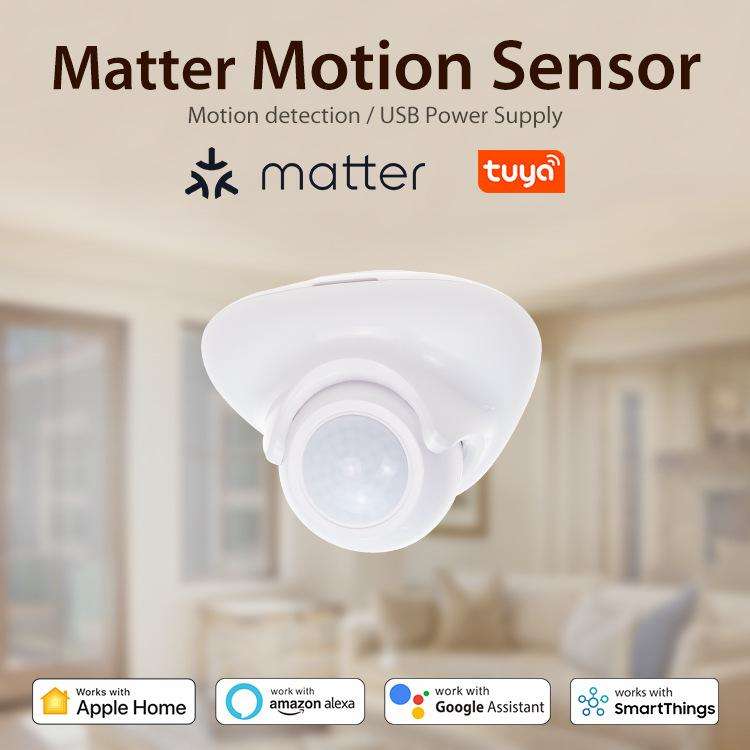 Matter Thread USB-C Power PIR Motion Sensor Smart Home System Compatible With Tuya App Remote Con...