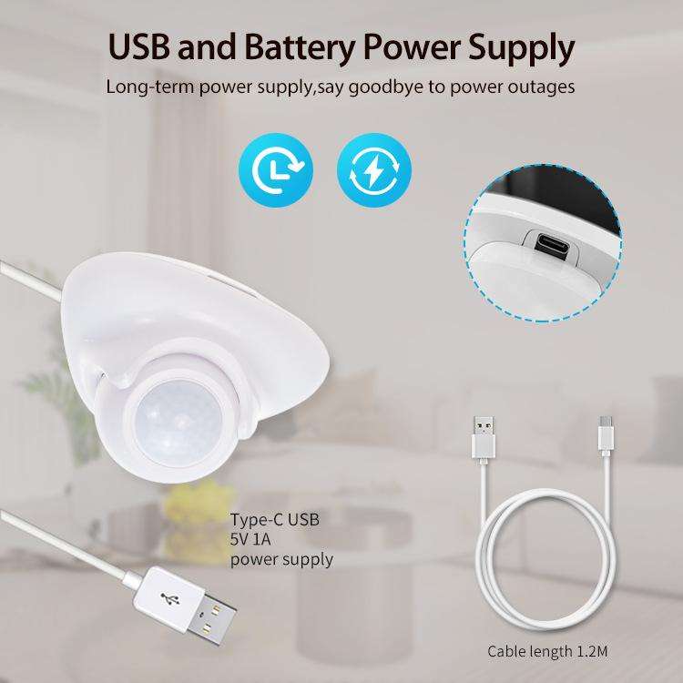 Matter Thread USB-C Power PIR Motion Sensor Smart Home System Compatible With Tuya App Remote Con...